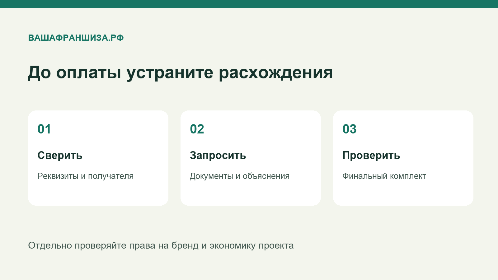 До оплаты: сверить реквизиты, запросить документы, проверить комплект